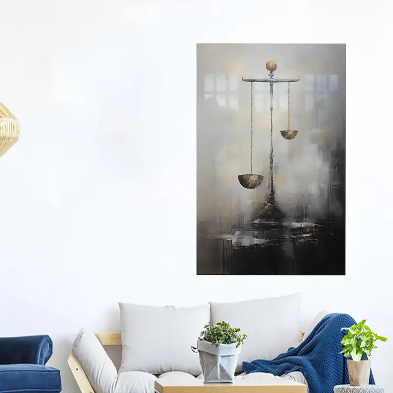 Zarif Baskılı Cam: Ölçek, Denge ve Adalet Teması