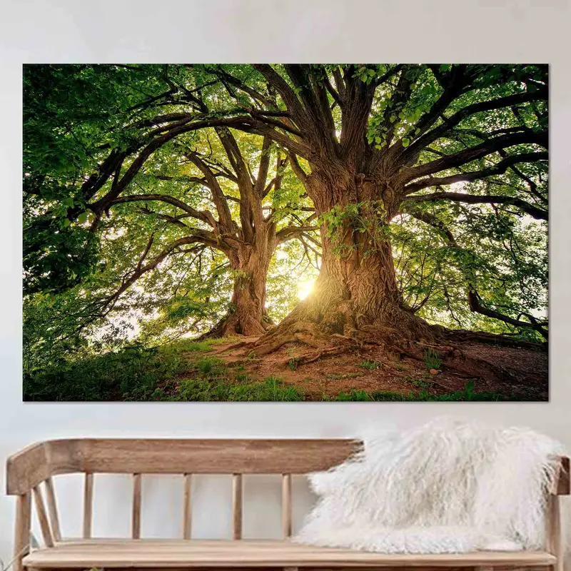 Elegant Forest Sunrise Canvas: Nature's Beauty Unleashed