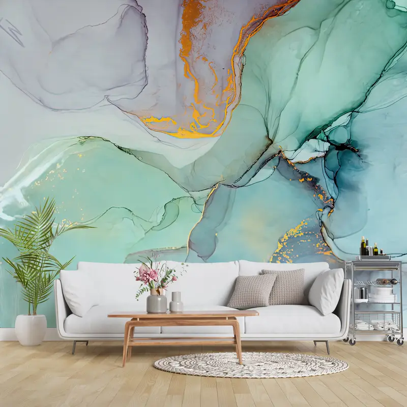 エレガントなプリント壁紙: あなたの空間にモダンな大理石の贅沢を