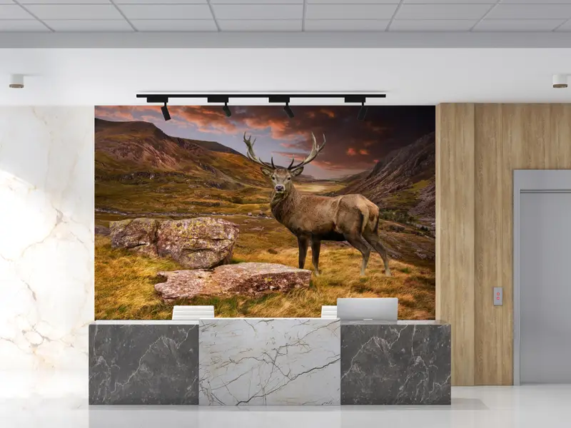 3D Wall Decor, Beautiful Deer Digital Paper, Mountain Wallpaper, Deer Wall Paper, Animal Wall Art, Wallpaper Peel And Stick, - 2