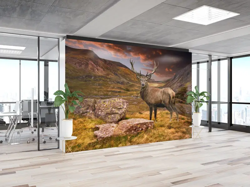 3D Wall Decor, Beautiful Deer Digital Paper, Mountain Wallpaper, Deer Wall Paper, Animal Wall Art, Wallpaper Peel And Stick, - 3
