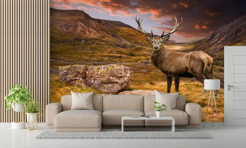 3D Wall Decor, Beautiful Deer Digital Paper, Mountain Wallpaper, Deer Wall Paper, Animal Wall Art, Wallpaper Peel And Stick, - 6