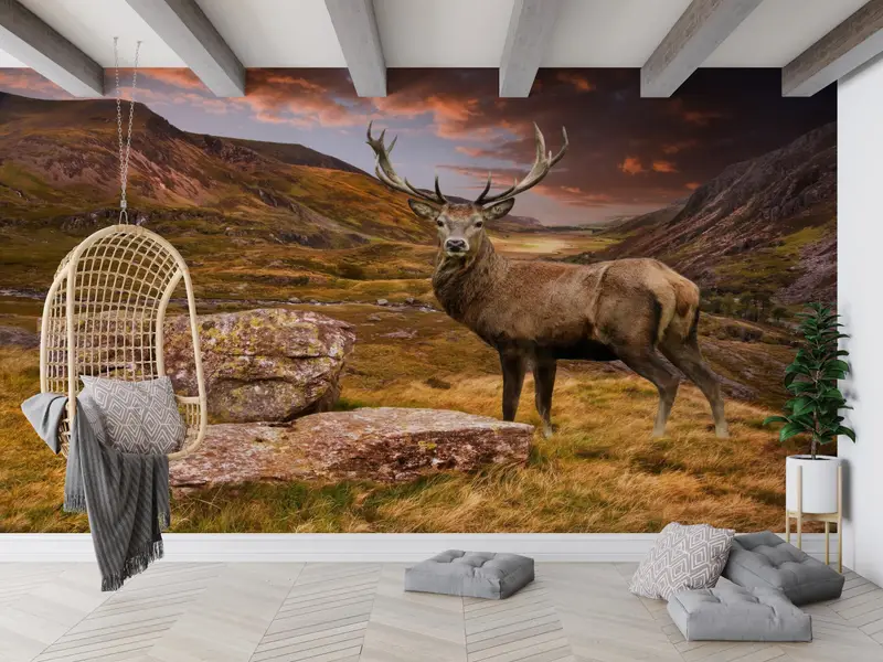 3D Wall Decor, Beautiful Deer Digital Paper, Mountain Wallpaper, Deer Wall Paper, Animal Wall Art, Wallpaper Peel And Stick, - 5