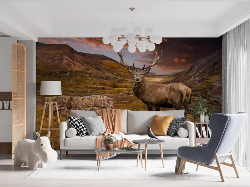 3D Wall Decor, Beautiful Deer Digital Paper, Mountain Wallpaper, Deer Wall Paper, Animal Wall Art, Wallpaper Peel And Stick, - 7