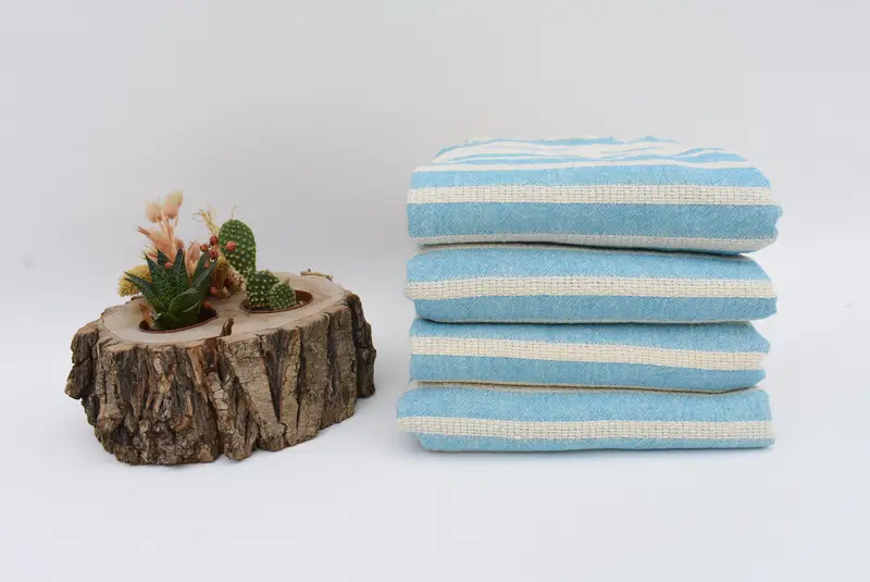 Housewarming Gift, 70x34 Cotton Striped Towel, Absorbent Turkish towel, Turkish beach towel, Summer Gift, Bachelor Towel, Welcome Wedding Gift - 3