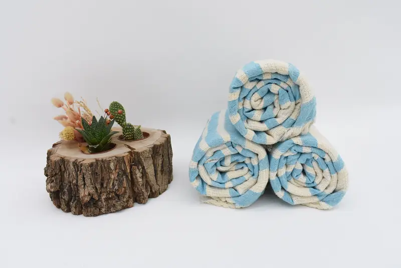 Housewarming Gift, 70x34 Cotton Striped Towel, Absorbent Turkish towel, Turkish beach towel, Summer Gift, Bachelor Towel, Welcome Wedding Gift - 8