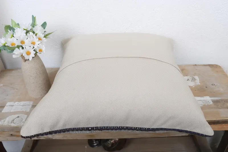 Authentic Pillow Cover, Gift Pillow, Handmade Kilim Cushion, Pillow, 16x16 Beige Pillow Case, Garden Cushion Cover, Turkish Kilim Pillow - 7