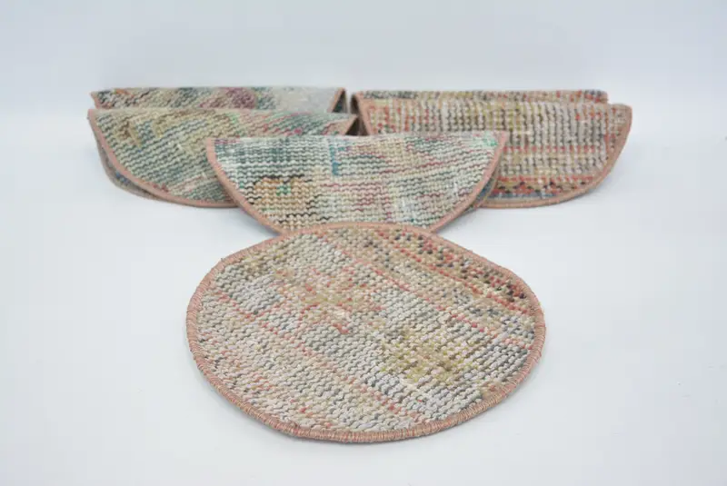 ブルーとピンクのサークル プレースマット、6 枚セット