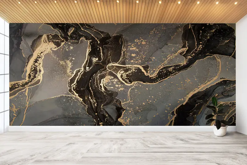 Zarif Lüks Mermer Baskılı Duvar Kağıdı: Modern, Pırıltılı Tasarım