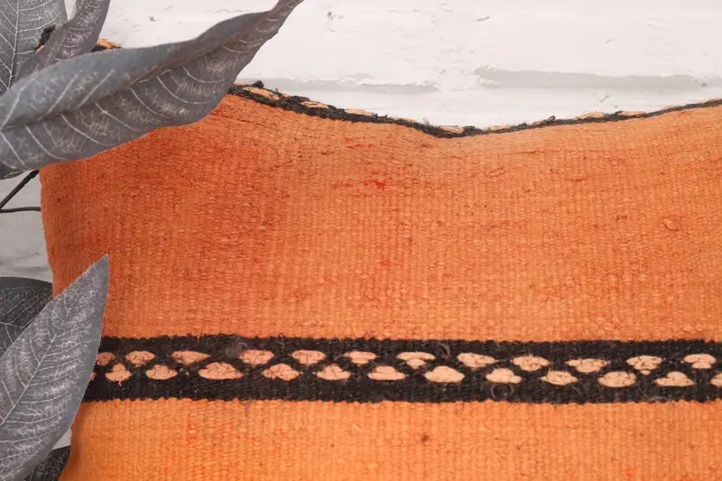 Handmade Kilim Cushion, Natural Pillow Sham, Pillow, Turkish Pillow, 18x18 Orange Cushion, Kilim Pillow, Kilim Rug Cushion, Meditation Pillow Case - 2