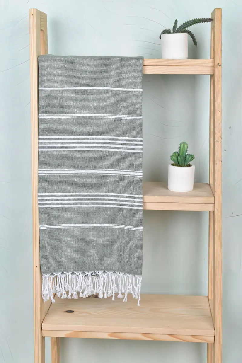 Turkish towel, 70x40 Cotton Striped Towel, Handwoven Turkish Towel, Customized Turkish Towel, Monogram Turkish Towel, Grandma Gift, Wedding Favors - 8
