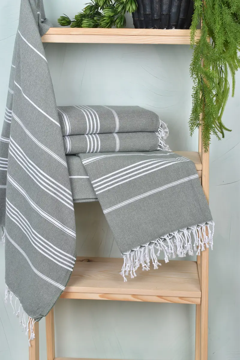 Turkish towel, 70x40 Cotton Striped Towel, Handwoven Turkish Towel, Customized Turkish Towel, Monogram Turkish Towel, Grandma Gift, Wedding Favors - 6