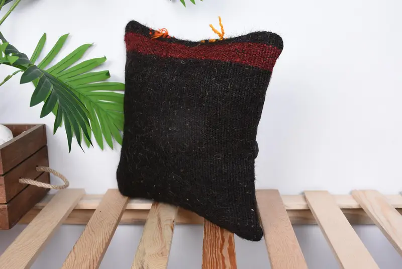 Pillow for Couch, Turkish Kilim Pillow, Handmade Kilim Cushion, Pillow Case, Aztec Pillow Sham, 12x12 Brown Pillow Cover, Handmade Pillow - 5