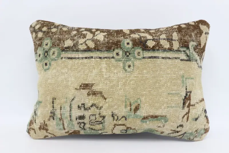 Ethnic Throw Pillow Cover, 16x24 Beige Pillow Sham, Cushion Cover, Kilim Pillow Cover, Boho Pillow, Pillow for Sofa, Vintage Cushion Cover - 1