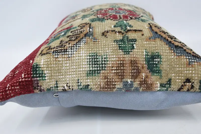 Meditation Cushion, Vintage Kilim Pillow, Kilim Pillow Cover, Tribal Cushion Case, Cushion Cover, 16x24 Beige Cushion, Gift Pillow - 5
