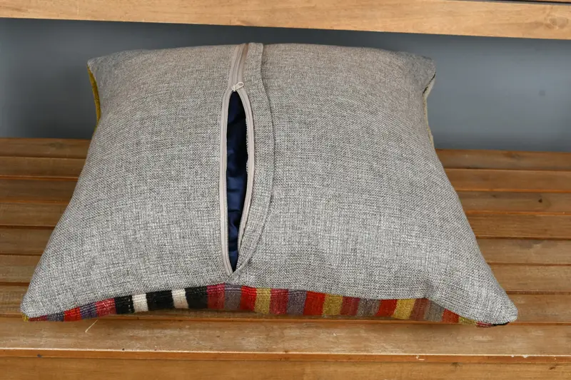 Antique Pillows, Kilim Pillow Cover, Ottoman Pillow Sham, Bright Pillow Cover, Cushion Cover, Turkish Pillow, 24x24 Red Pillow Cover - 5