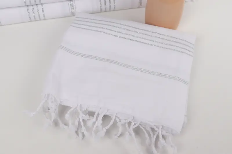 Organic cotton peshtemal for spa and beach, Thin towel, Turkish beach towel, 70x40 Cotton Striped Towel, Peshtemal, Personalized Turkish Towel - 5