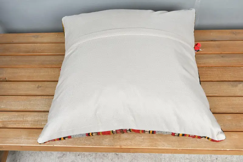 Vintage Kilim Pillow, Cushion, 20x20 Red Cushion Cover, Kilim Cushion Sham, Vintage Pillow, Comfy Throw Pillow Case, Muted Pillow Case - 5
