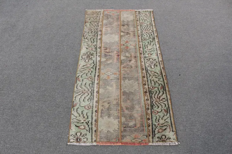 Elegante Alfombra Oriental Verde, 7x12m Decoración Chic