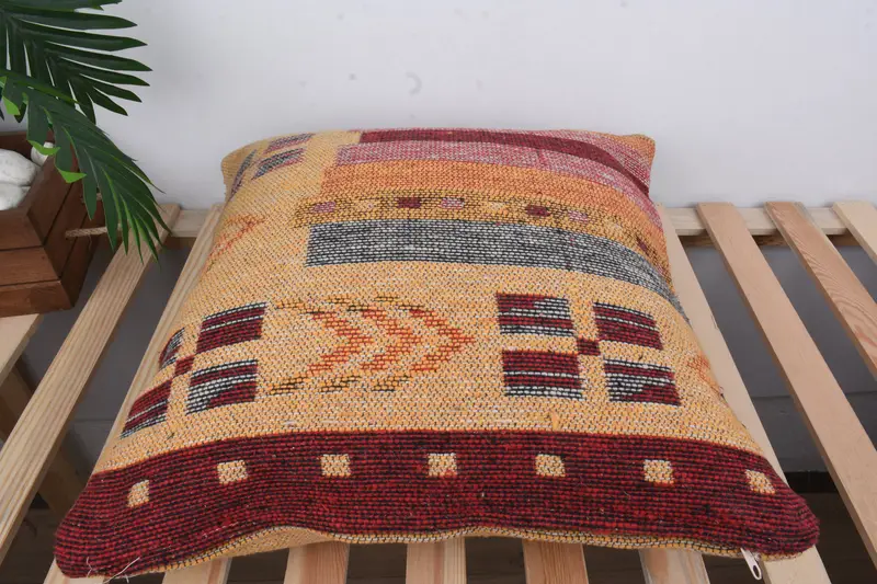Kilim Cushion Sham, Office Chair Pillow Case, 20x20 Green Pillow Cover, Pillow Case, Turkish Pillow, Kilim Pillow, Couch Pillow Case - 8