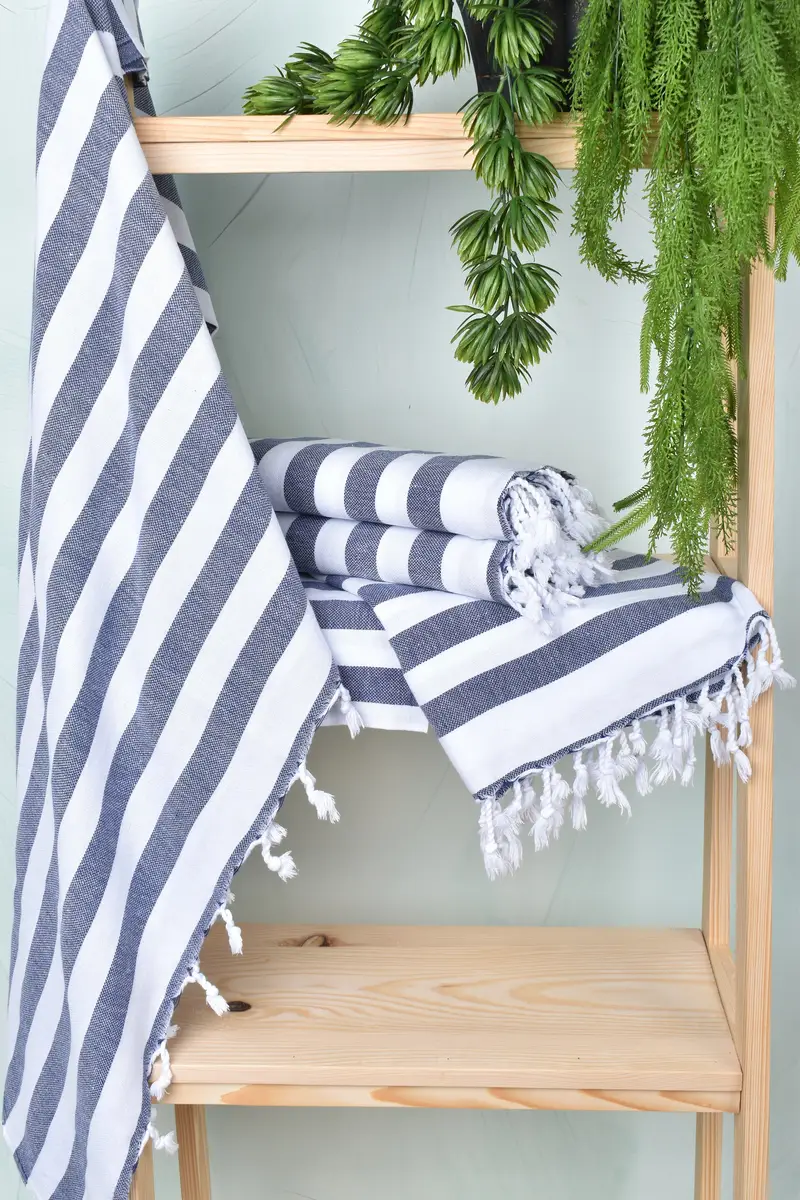 68x36 Cotton Striped Towel, Turkish bath towel for spa, Sand-resistant towel, Monogram Beach Towel, Pool Towels, Home Gift, Bridesmaid Gift - 6