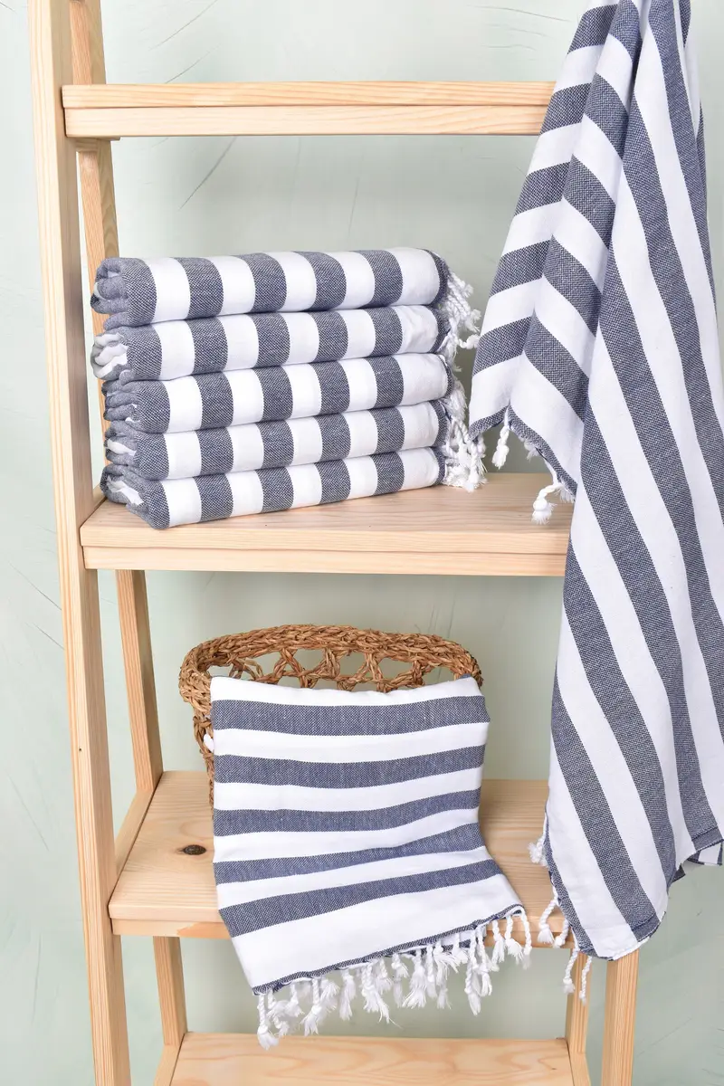68x36 Cotton Striped Towel, Turkish bath towel for spa, Sand-resistant towel, Monogram Beach Towel, Pool Towels, Home Gift, Bridesmaid Gift - 3