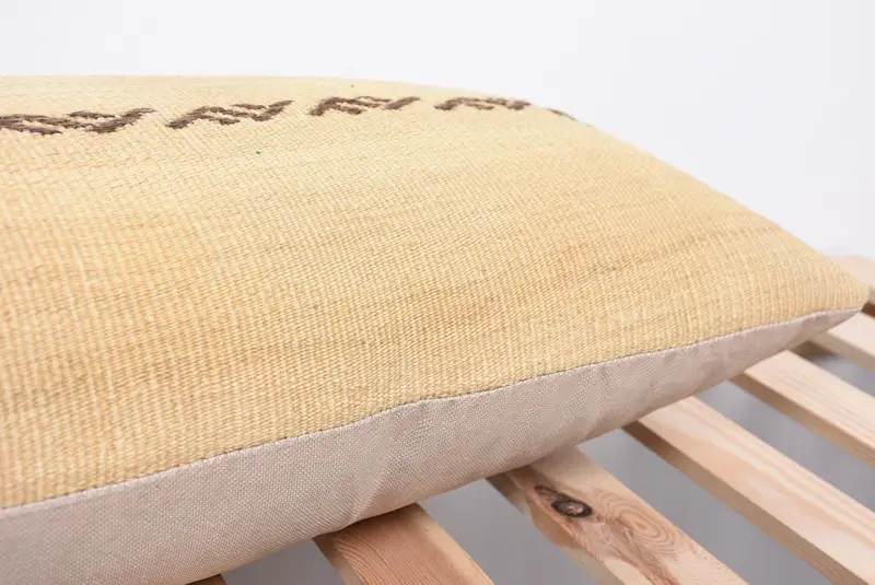 Antique Pillows, 12x36 Beige Cushion, Handmade Kilim Cushion, Farmhouse Cushion Case, Bench Pillow Case, Kilim Pillow, Pillow Case - 7