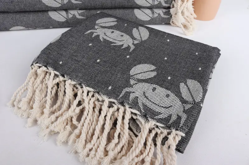 Quick-Dry Beach Towel, Home Gift, Turkish bath towel, Girls Weekend Favors, 68x40 Cotton Crab Design Towel, Turkish Towel Set, Gifts For Him - 6