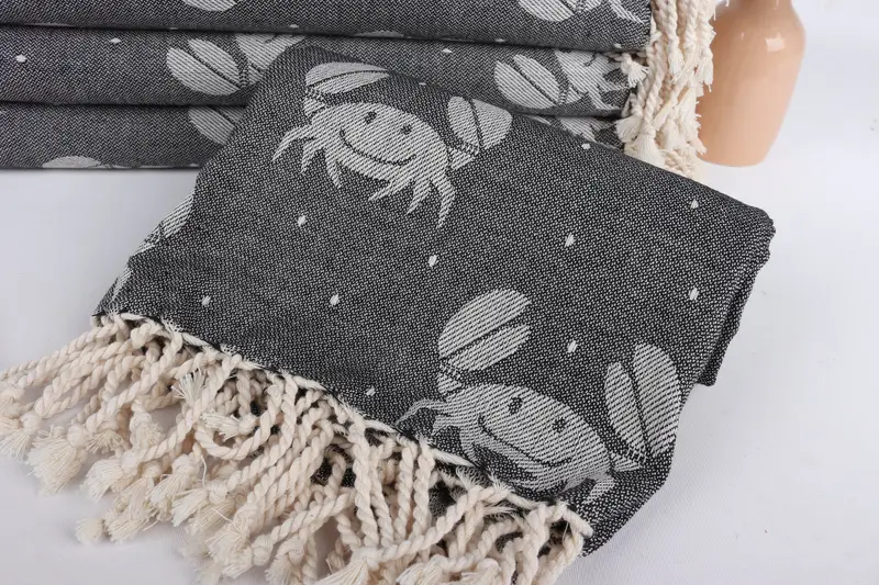 Quick-Dry Beach Towel, Home Gift, Turkish bath towel, Girls Weekend Favors, 68x40 Cotton Crab Design Towel, Turkish Towel Set, Gifts For Him - 5