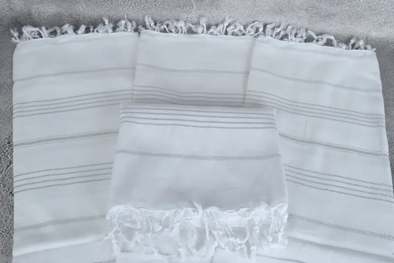 Toalla personalizada, toalla a rayas de algodón 70x40, toalla orgánica, toallas de monograma, favores de Navidad, toalla turca, regalos de decoración del hogar, regalo de inauguración de la casa - 4