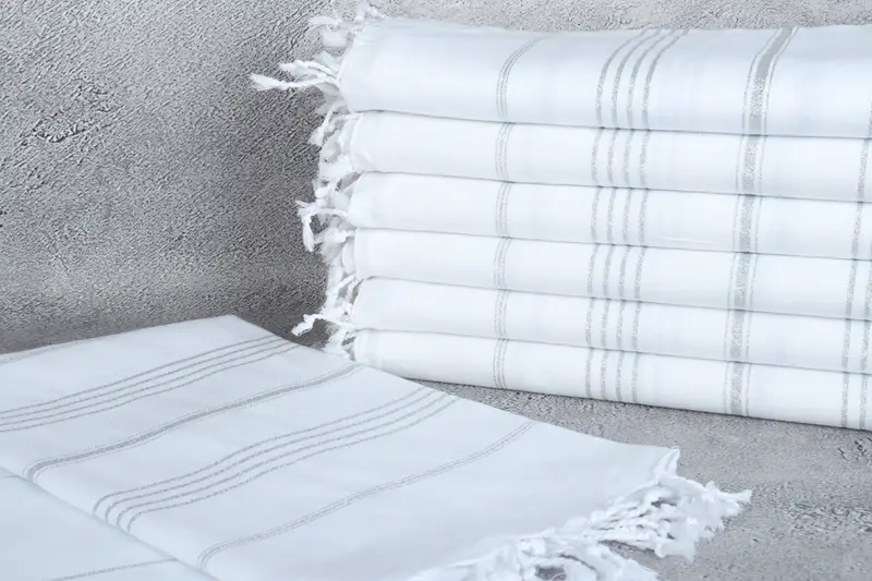 Toalla personalizada, toalla a rayas de algodón 70x40, toalla orgánica, toallas de monograma, favores de Navidad, toalla turca, regalos de decoración del hogar, regalo de inauguración de la casa - 2