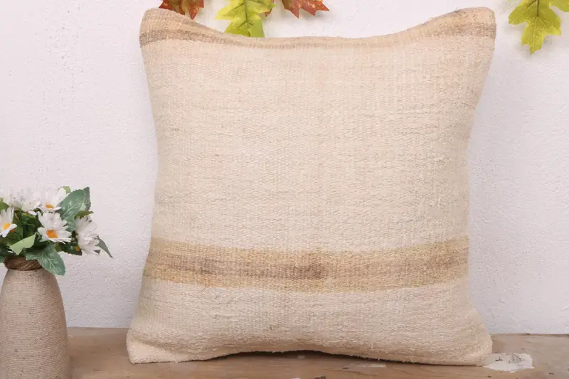 Outdoor Cushion, Boho Pillow Sham Cover, 16x16 White Pillow Cover, Throw Kilim Pillow, Cushion Cover, Pillow for Sofa - 2