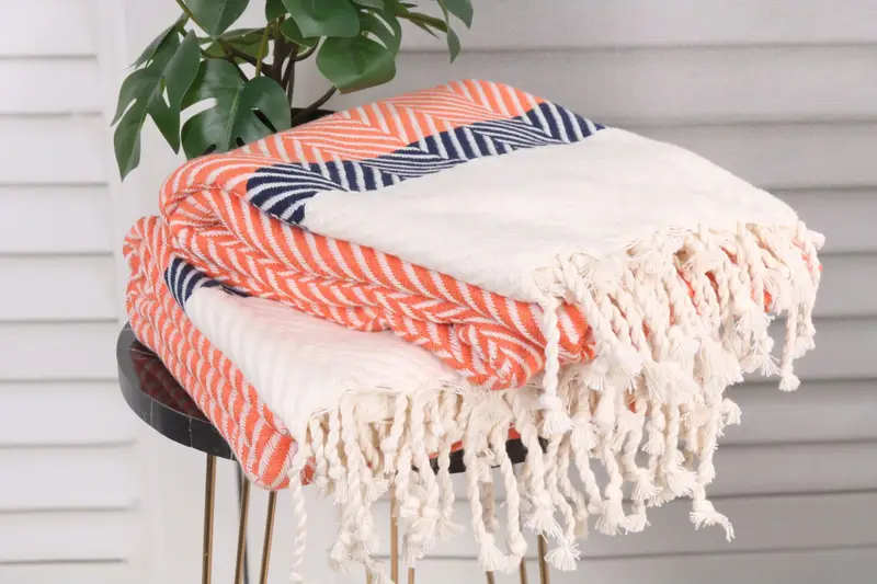 Lightweight Turkish towel, Gym Towel, Bachelorette Party Decorations, Personalized Gift For Her, 84x40 Cotton Striped Towel, Embroidered Towel - 3