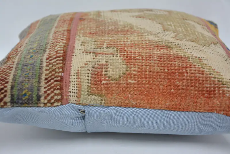 Ethnical Kilim Rug Pillow, Turkish Kilim Pillow, Outdoor Throw Pillow Cover, 16x16 Beige Cushion, Pillow Case, Interior Designer Pillow - 5