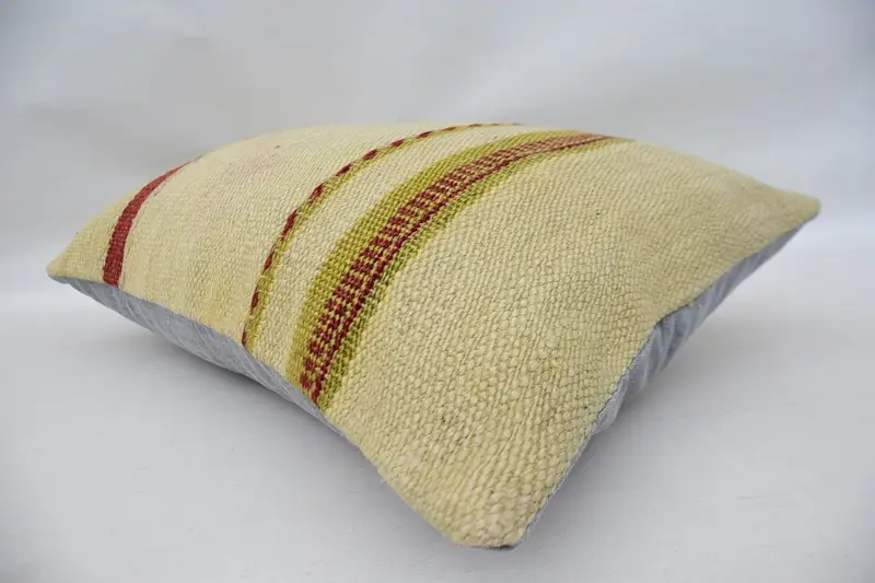 Pillow, 16x24 Beige Cushion Cover, Throw Kilim Pillow, Anatolian Pillow Sham, Armchair Pillow Case, Vintage Kilim Throw Pillow, Vintage Kilim Pillow - 6