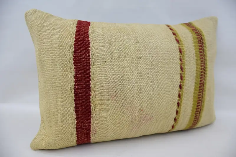 Pillow, 16x24 Beige Cushion Cover, Throw Kilim Pillow, Anatolian Pillow Sham, Armchair Pillow Case, Vintage Kilim Throw Pillow, Vintage Kilim Pillow - 2