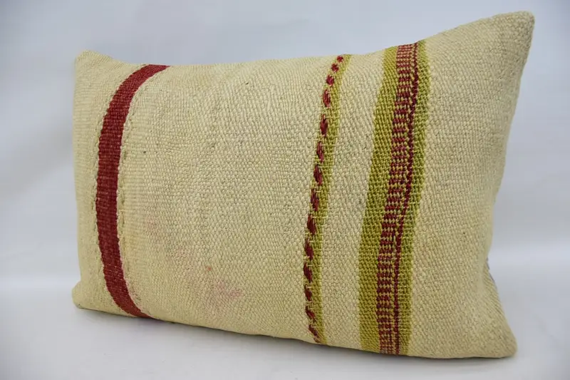 Pillow, 16x24 Beige Cushion Cover, Throw Kilim Pillow, Anatolian Pillow Sham, Armchair Pillow Case, Vintage Kilim Throw Pillow, Vintage Kilim Pillow - 3