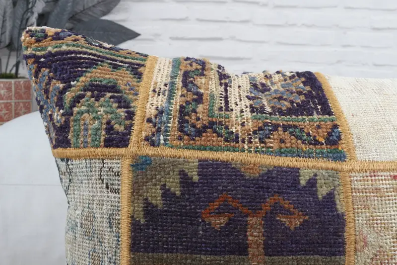 Interior Designer Pillow, Cushion, Handmade Kilim Cushion, Kilim Pillow, 20x28 Blue Pillow Cover, Ikat Cushion Case, Wholesale Pillow Cover - 5