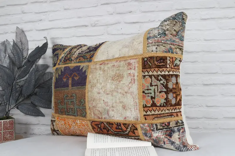 Interior Designer Pillow, Cushion, Handmade Kilim Cushion, Kilim Pillow, 20x28 Blue Pillow Cover, Ikat Cushion Case, Wholesale Pillow Cover - 4