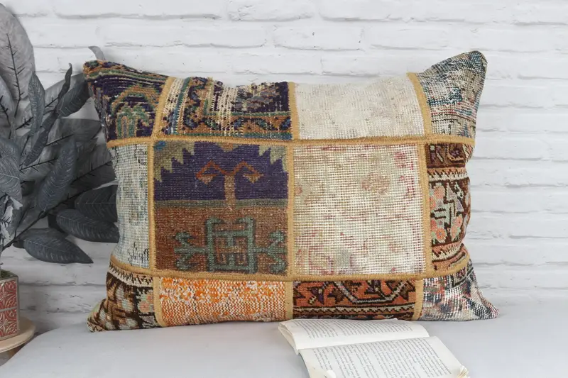 Interior Designer Pillow, Cushion, Handmade Kilim Cushion, Kilim Pillow, 20x28 Blue Pillow Cover, Ikat Cushion Case, Wholesale Pillow Cover - 2