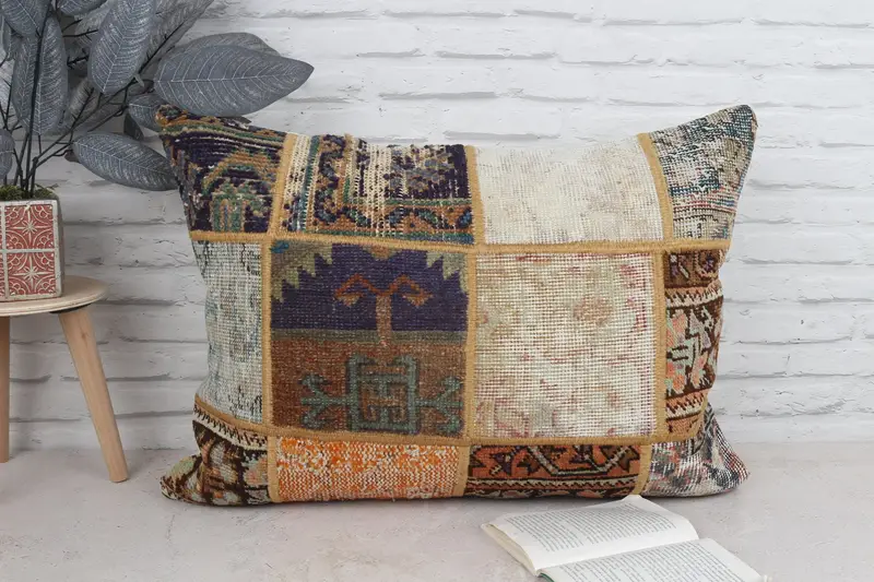 Interior Designer Pillow, Cushion, Handmade Kilim Cushion, Kilim Pillow, 20x28 Blue Pillow Cover, Ikat Cushion Case, Wholesale Pillow Cover - 1