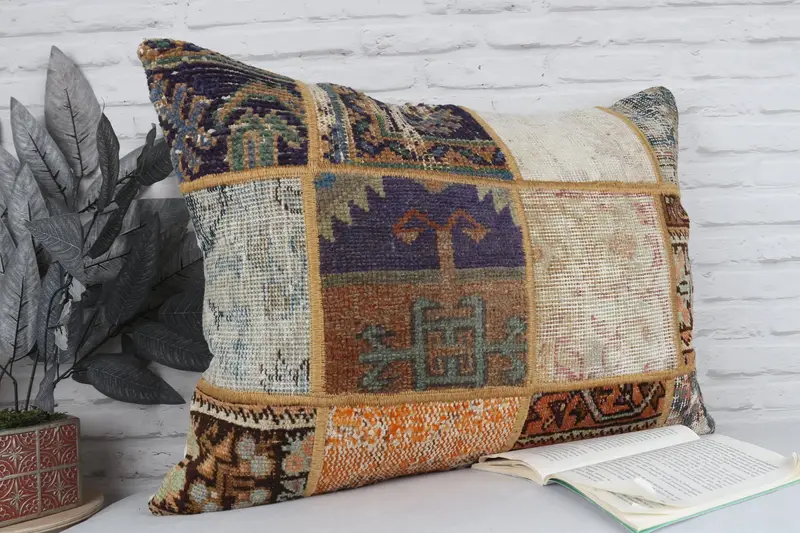 Interior Designer Pillow, Cushion, Handmade Kilim Cushion, Kilim Pillow, 20x28 Blue Pillow Cover, Ikat Cushion Case, Wholesale Pillow Cover - 3