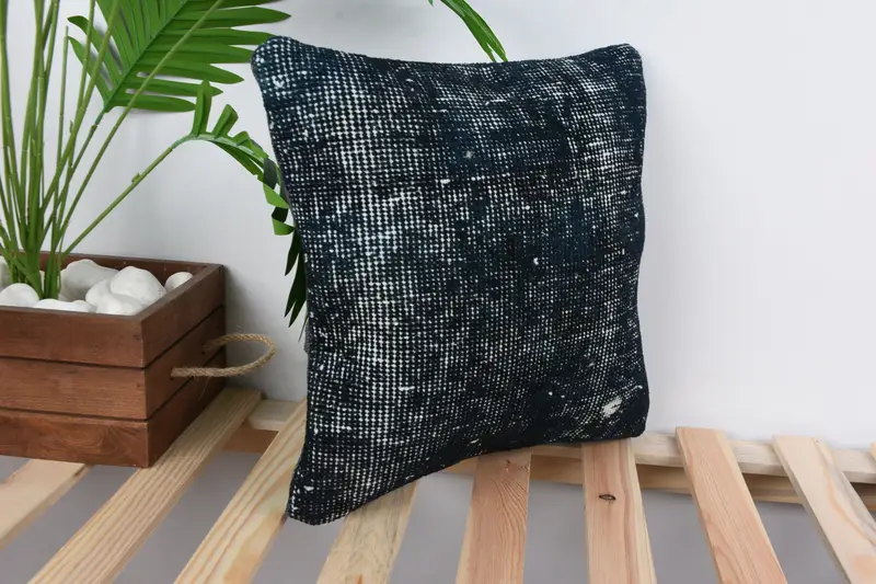 Cushion Cover, Pillow for Sofa, Turkish Pillow, Southwestern Cushion, Muted Pillow Sham, Home Decor Pillow, 14x14 Blue Pillow - 5