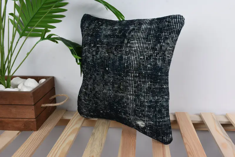 Cushion Cover, Pillow for Sofa, Turkish Pillow, Southwestern Cushion, Muted Pillow Sham, Home Decor Pillow, 14x14 Blue Pillow - 4