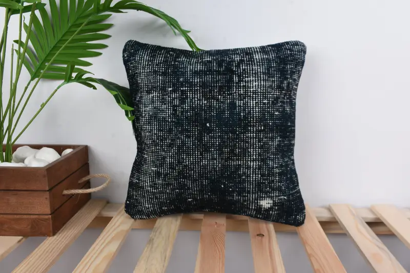Cushion Cover, Pillow for Sofa, Turkish Pillow, Southwestern Cushion, Muted Pillow Sham, Home Decor Pillow, 14x14 Blue Pillow - 1