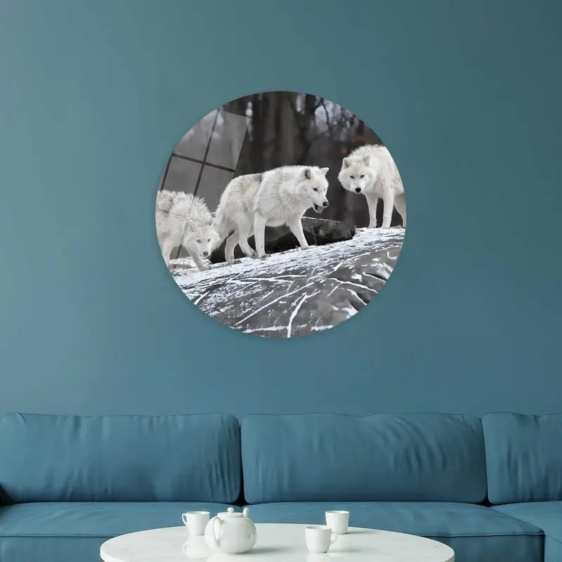 Elegant Wolf Canvas: Wild Animal Art for Farmhouse Decor