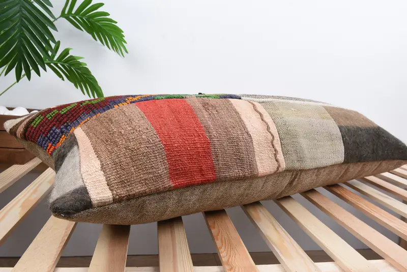 Pillow Cover, 16x36 Blue Cushion Case, Bolster Throw Cushion Cover, Home Decor Pillow, Throw Kilim Pillow, Turkish Pillow - 6