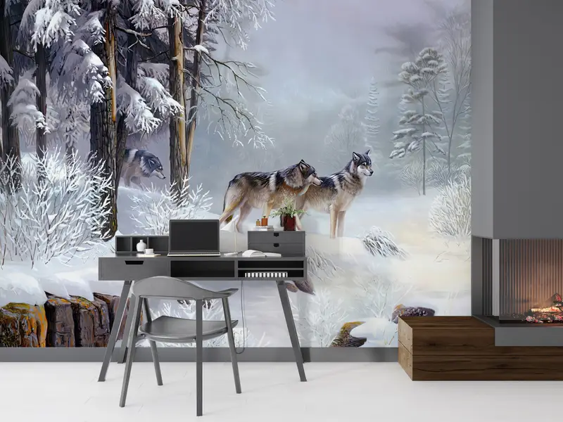 Paper Wall Art ,Wolf Wall Art,View Wall Paper,Bright Wall Paper,Wall Paper Peel and Stick,Landscape Wallpaper, - 6
