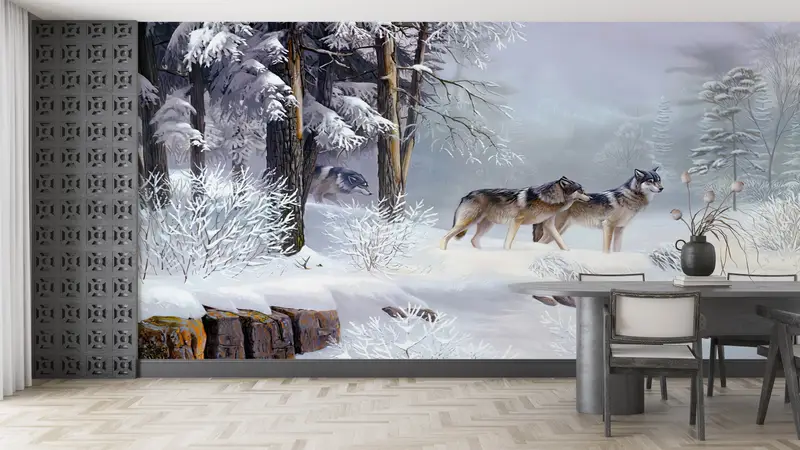 Paper Wall Art ,Wolf Wall Art,View Wall Paper,Bright Wall Paper,Wall Paper Peel and Stick,Landscape Wallpaper, - 5