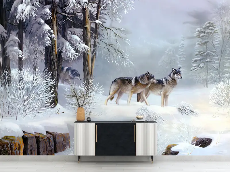 Paper Wall Art ,Wolf Wall Art,View Wall Paper,Bright Wall Paper,Wall Paper Peel and Stick,Landscape Wallpaper, - 4